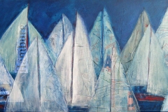 Segel Collage auf Leinwand (100 x 50 cm)